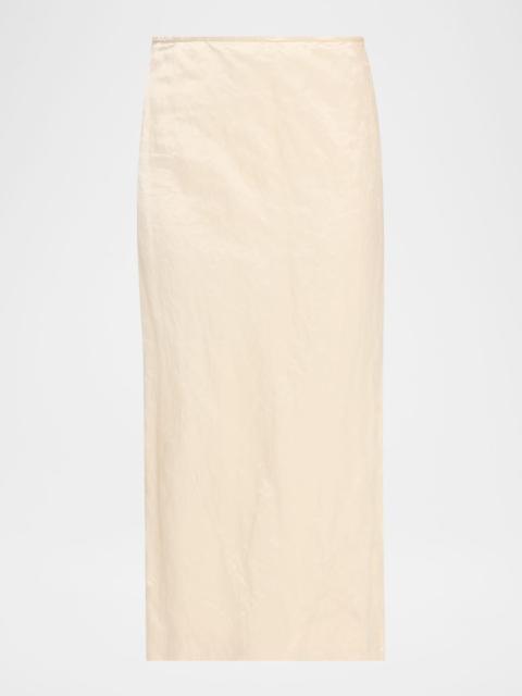 FFORME Mena Cotton-Blend Crinkled Straight Skirt