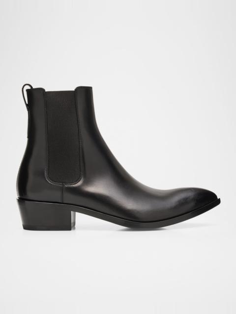 TOM FORD Men's Burnished Leather Chelsea Boots