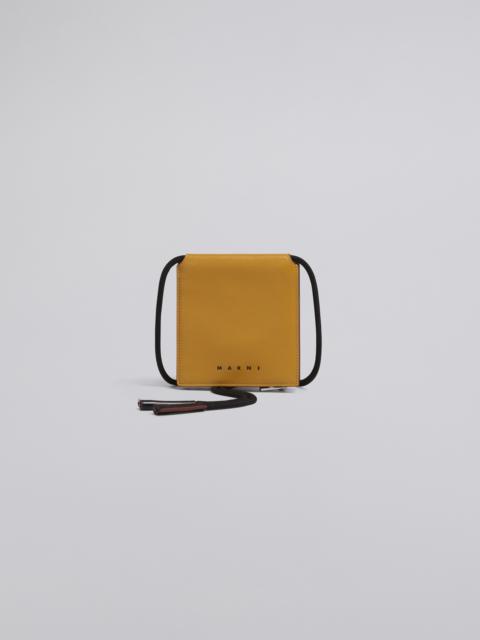 Marni BI-COLOURED YELLOW AND BLACK BI-FOLD MUSEO CALFSKIN WALLET
