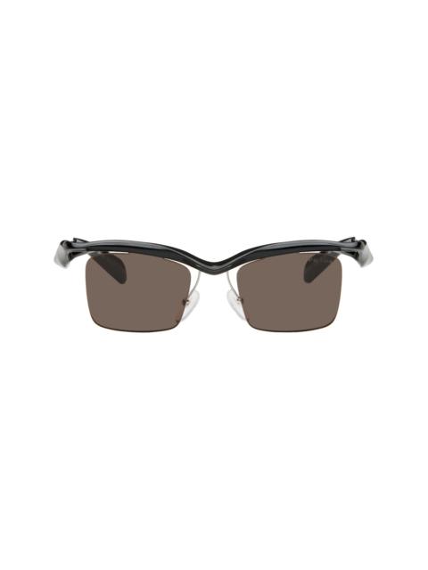 Prada Black Twisted Frame Square Sunglasses