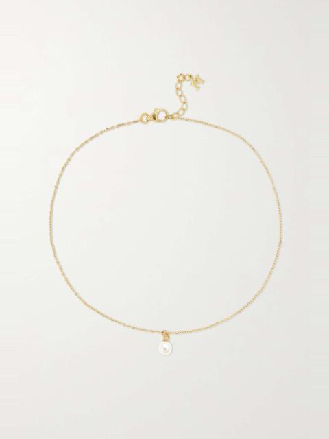 14-karat gold pearl anklet