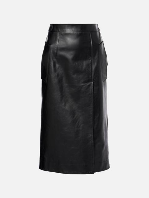 Leather pencil skirt