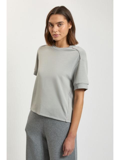 KAREN MILLEN Harper's Bazaar Premium Luxe Crew Short Sleeve Sweat Top