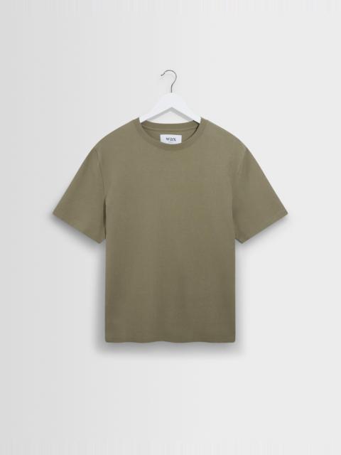 Wax London Dean - Green Textured Organic Cotton T-Shirt