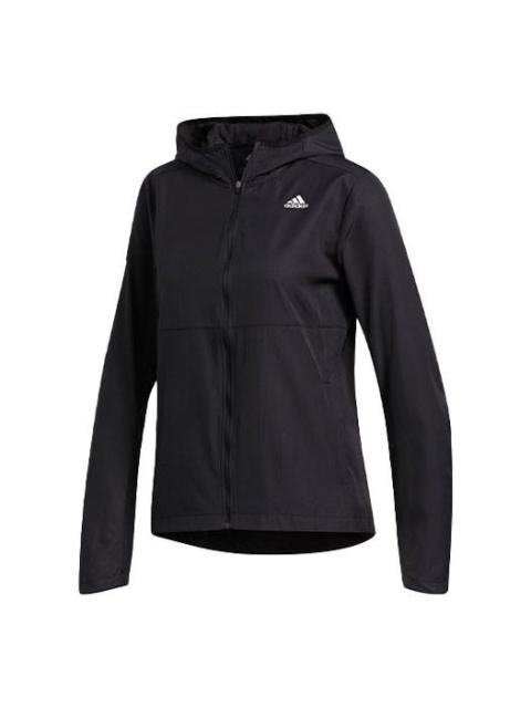 adidas (WMNS) adidas Own The Run Hooded Jacket Black FM6928
