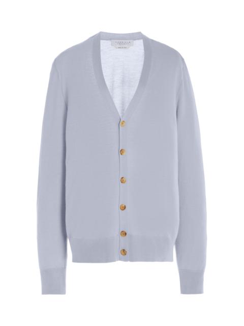 GABRIELA HEARST Duke Knit Cardigan in Halogen Blue Cashmere