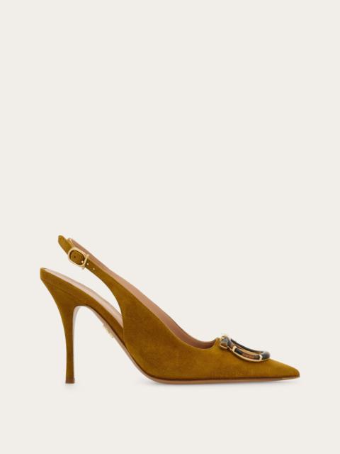FERRAGAMO Maxi Gancini slingback pump