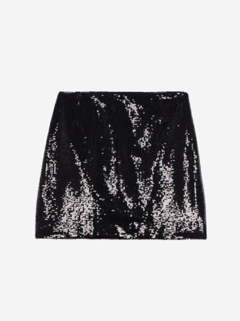 The Kooples SHORT BLACK SEQUIN SKIRT