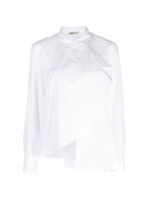 asymmetric long-sleeve cotton shirt