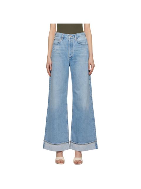AGOLDE Blue Dame High Rise Wide Leg Jeans