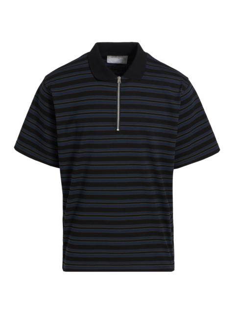 sacai Men's Striped Polo Shirt - Black Navy