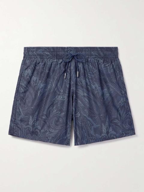 Straight-Leg Mid-Length Paisley-Print Swim Shorts