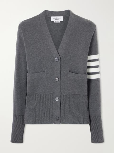 Thom Browne Grosgrain-trimmed Striped Cotton Cardigan