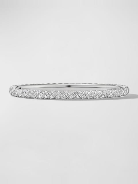 DAVID YURMAN Sculpted Cable Bracelet with Diamonds in 18K White Gold, 4.5mm