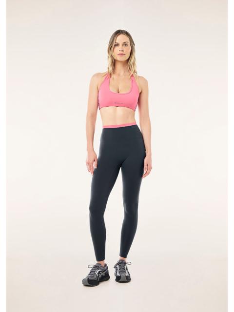 P.E NATION RADAR HALTER SPORTS BRA IN PINK LEMONADE & ASPHALT
