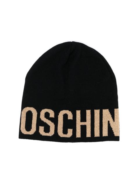Moschino logo-print knit beanie