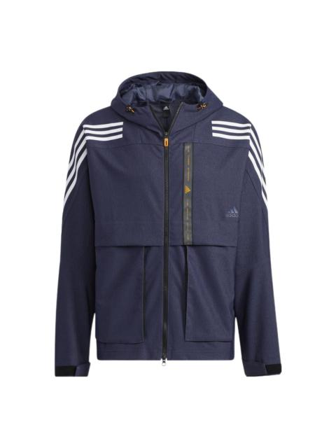 adidas TH DNM WVJK Sports hooded Woven Jacket Navy Blue HE9905