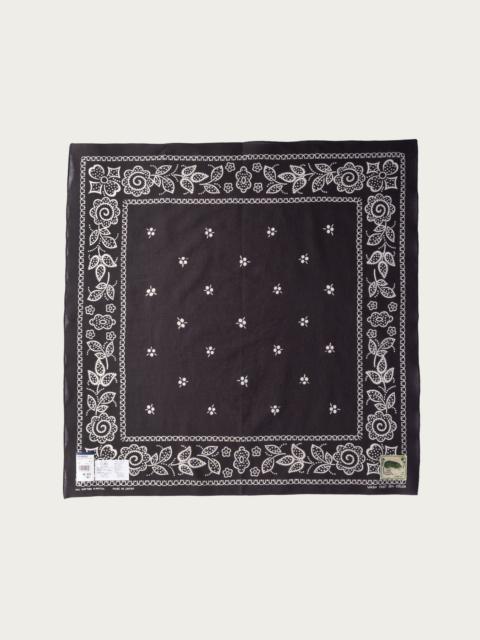 Kapital Fastcolor Selvedge Bandanna (ESCARGOT FLOWER) 30x30 - Black