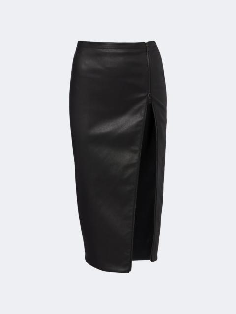 GUCCI Leather midi skirt