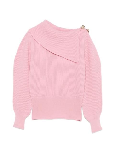 Blumarine Blumarine Off-shoulder Rose-embellished Sweater
