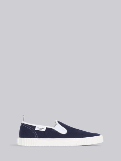 Thom Browne Navy Cotton Canvas Slip-On Heritage Trainer