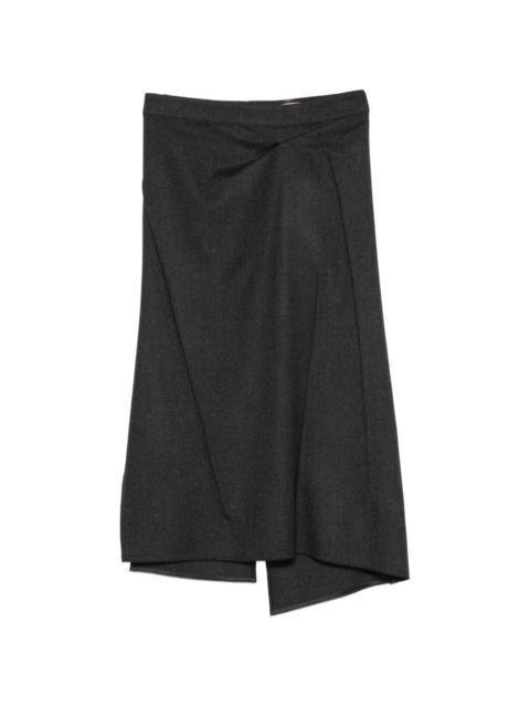 Victoria Beckham asymmetric draped midi skirt