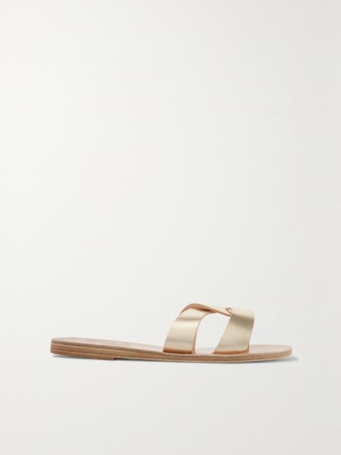 ANCIENT GREEK SANDALS Desmos Cutout Metallic Leather Slides