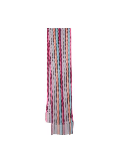 Missoni zigzag-knit fringed scarf