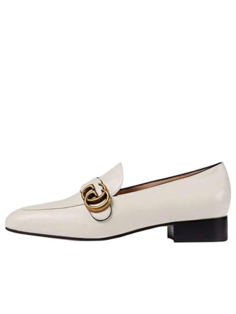 GUCCI (WMNS) Gucci Double G Leather Loafers 'White' 602496-C9D00-9022