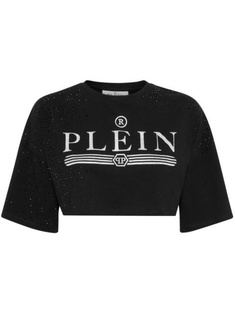 PHILIPP PLEIN cropped logo T-shirt