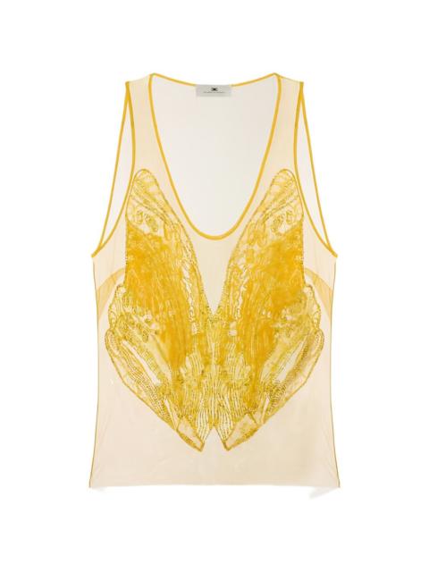 ELISABETTA FRANCHI Embroidered V-neck top