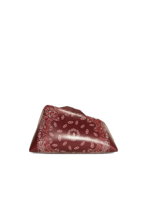small paisley-print leather clutch