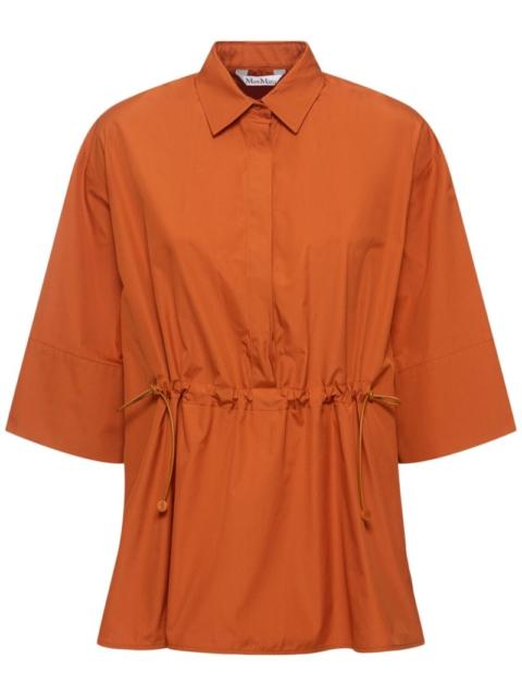 Cotton poplin drawstring shirt