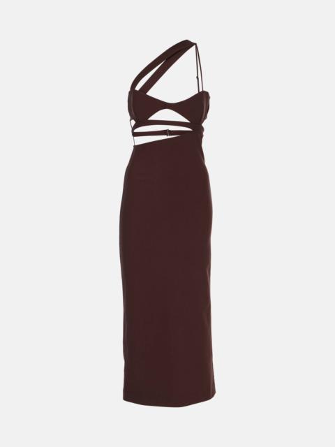 NENSI DOJAKA Asymmetric silk midi dress