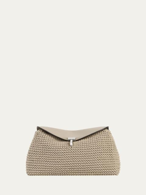 TOTEME T-Lock Woven Leather Clutch Bag