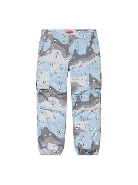Supreme Supreme SS20 Week 1 Cargo Pant Drawstring Casual Pants Unisex Blue Camouflage SUP-SS20-109