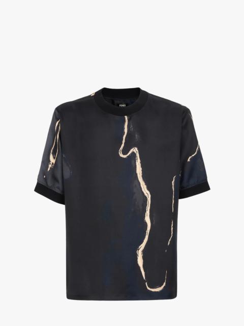 FENDI Black silk T-shirt