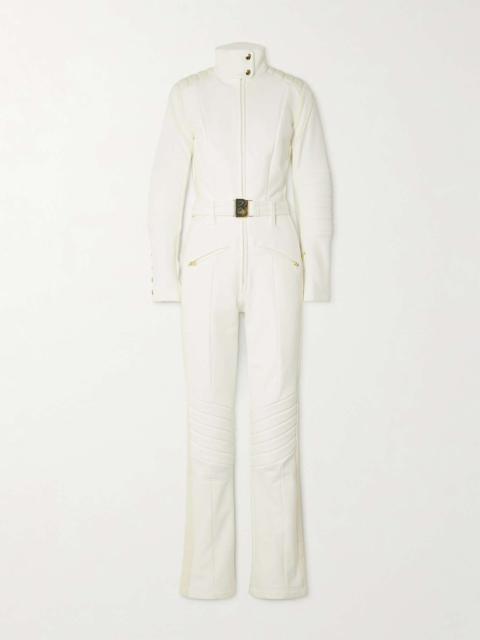 BOGNER Jani belted paneled ski suit Off-white