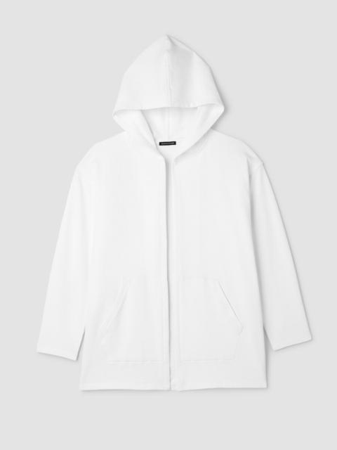 EILEEN FISHER Garment-Dyed Organic Cotton Terry Hooded Jacket