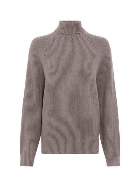 GABRIELA HEARST Wigman Knit Turtleneck in Walnut Cashmere