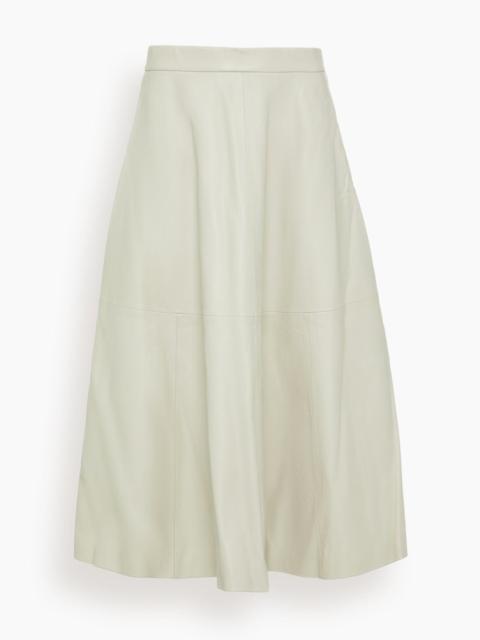 RÓHE A-line Leather Skirt in Chalk