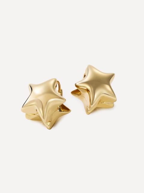 ROXANNE FIRST 14ct Gold Puffy Star Hoop Earrings