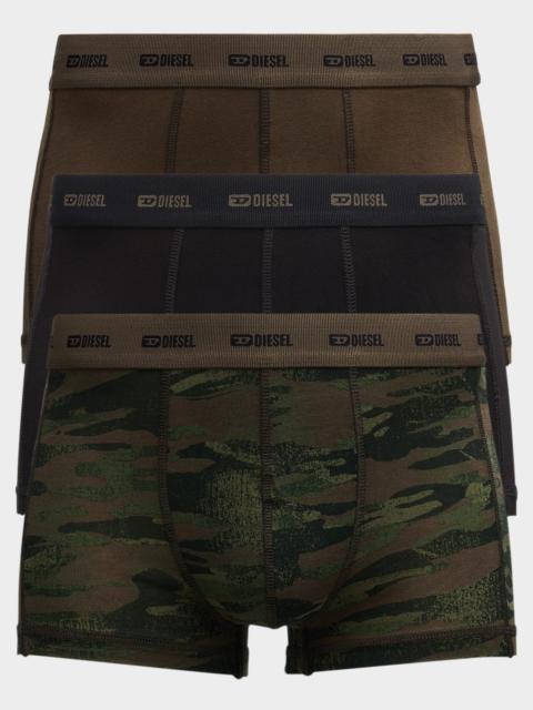 Diesel Men's Damien Logo Waistband 3-Pack Boxer Briefs