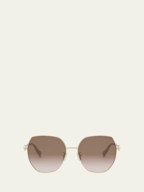 BVLGARI Round Metal & Nylon Sunglasses