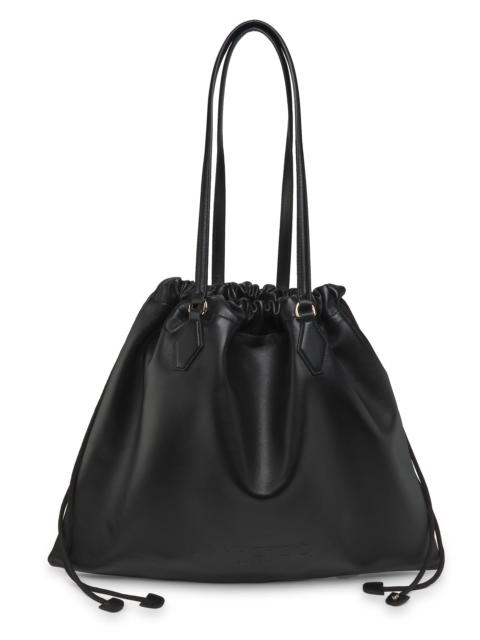 JIMMY CHOO Women's Drawstring Large Leather Tote - Black Light Gold