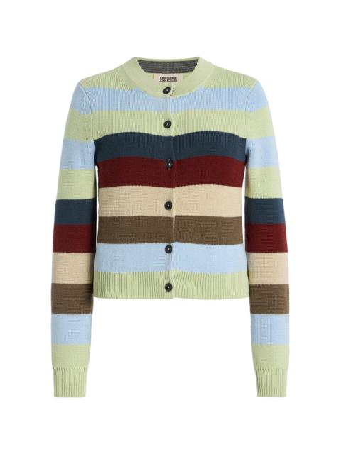 CHRISTOPHER JOHN ROGERS Striped Cotton Cardigan multi