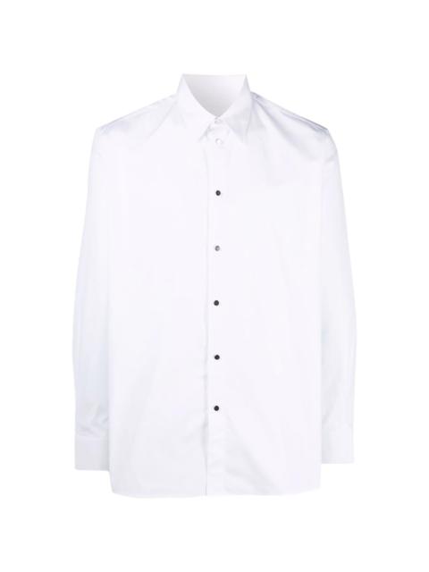 spread collar button-up shirt
