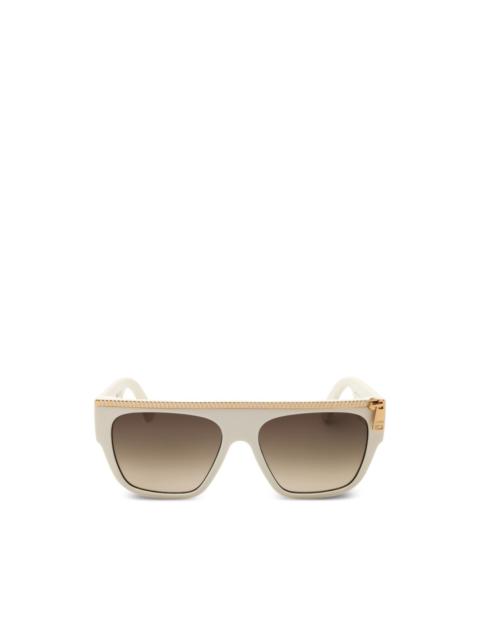 Moschino zip-detail rectangle-frame sunglasses
