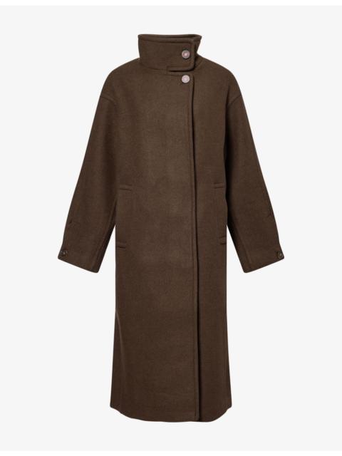 DAMSON MADDER. Agnes Funnel-Collar Wool-Blend Coat