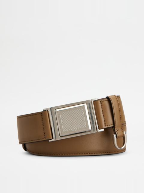 Tod's BELT IN LEATHER - BROWN